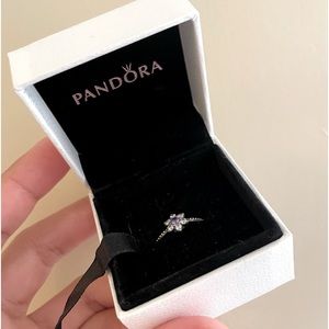 Cute FORGET ME NOT Pandora purple floral ring